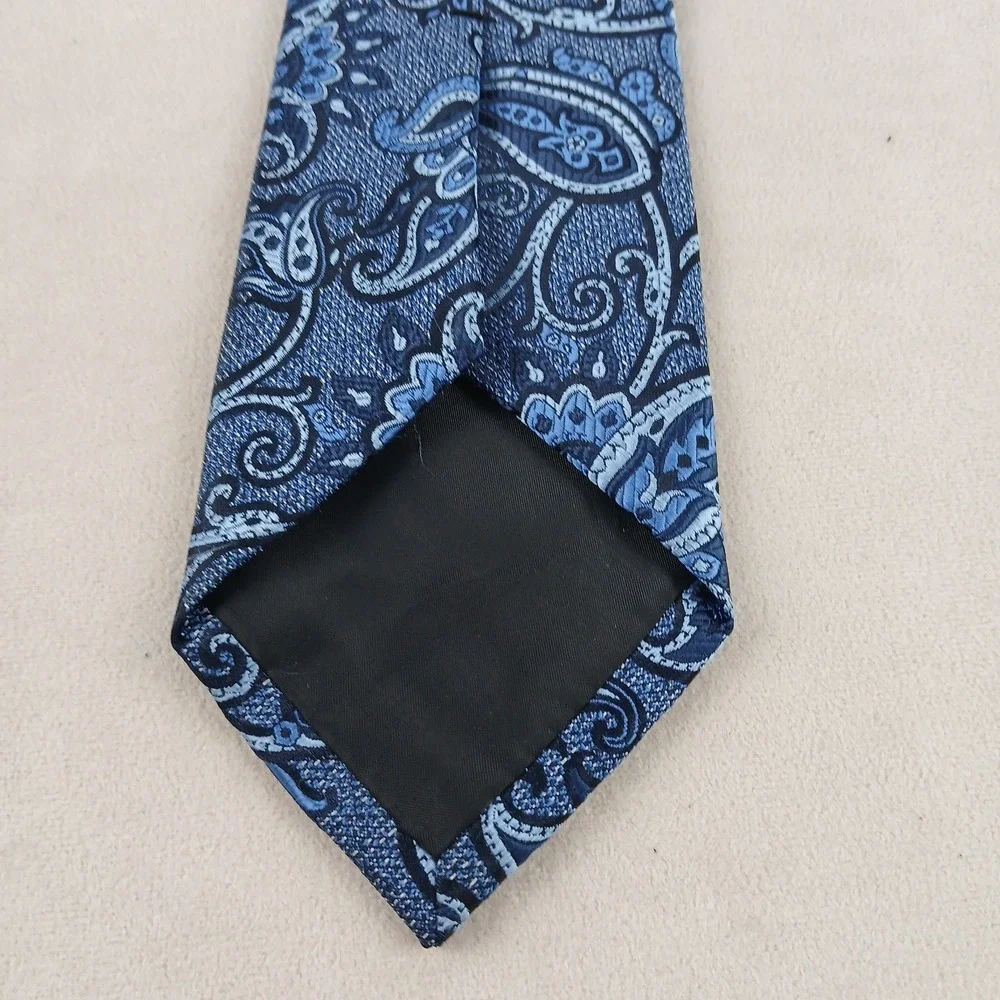 Perry Ellis Portfolio 3.25x60 Mens Tie Silk Jacquard Blue Paisley